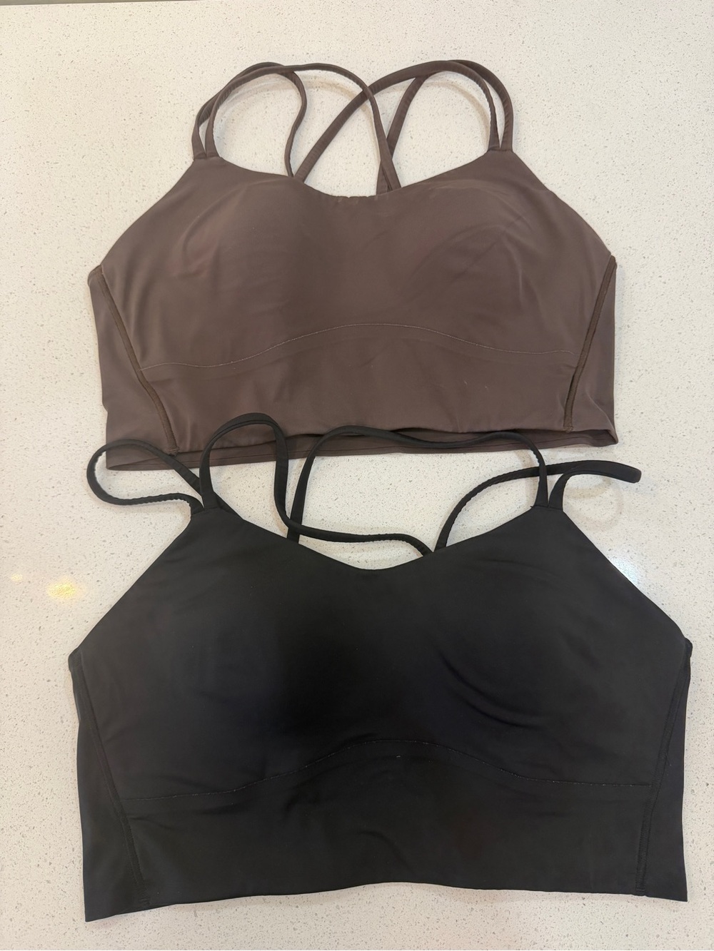 Lululemon Longline Bralette - Set of 2 Black and Brown Size 10 B/C